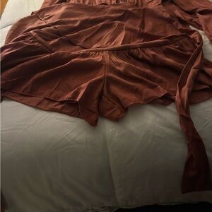 Chic Rust Satin Romper